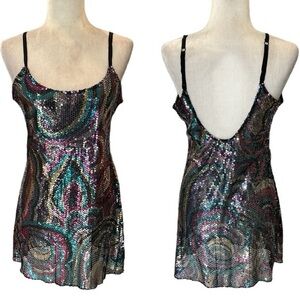 Free People Multicolor Sequin Mini Dress